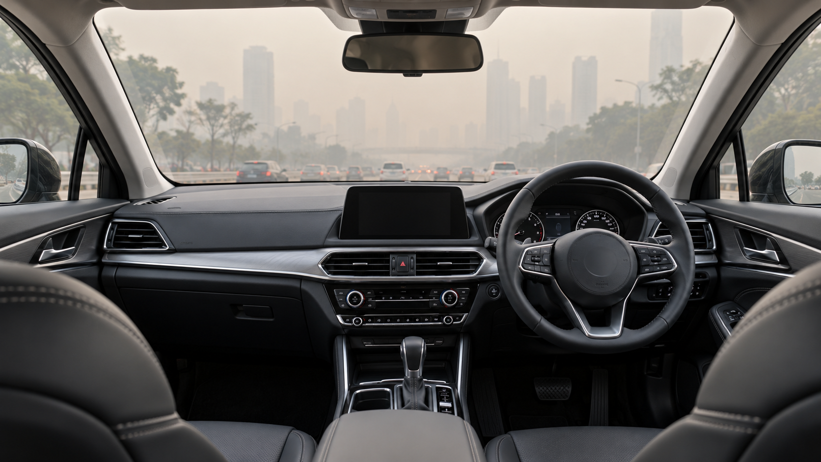 Car cabin with clear, clean air after Haze Out Servicing